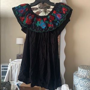 Off the shoulder embroidered top